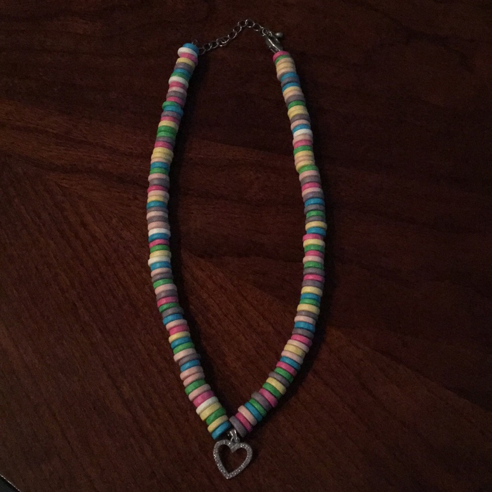 Diamond heart candy necklace